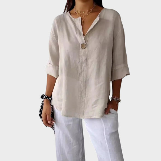 Granada Essence |  Blusa de lino con cuello en V